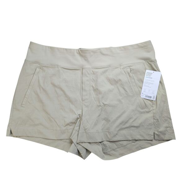 NWT Athleta Trekkie North Short Womens 18 Beige Ripstop Lightweight Hiking Camp - Picture 1 of 10